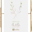 Malden International Designs 4x6 Gold Metal Hinged Floater Tabletop Picture Frame