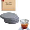 Diatomaceous Earth Coasters, 4pc Set  3.9"x3.9", Quick-Dry, Absorbent, Heat-Resistant, Modern Stone Design, Dark Gray, Irregular Shape