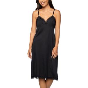 Vanity Fair Women's Anti-Static Nylon Full Slips for Under Dresses (Large, Lace - 26" - Black)