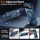 2 x MOZOTER for iPhone Air Case with Kickstand,[Compatible with MagSafe] [12FT Military Grade Protection] Slim Translucent Matte Shockproof Phone Case,6.5",Blue