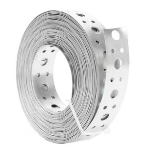 1 in. x 33 ft. 0.6 mm Thickness Metal Strap, Pipe Hanger Strap with Holes Matte for Pipe Support Silver