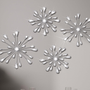 Hicarer 4 Pcs Starburst Wall Decor Bling Wall Art Crystal Teardrop 3D Hanging Rhinestone Radial Metal Artwork Modern Accent Sculptures Decorations for Living Room Home Office Bedroom(Silver)