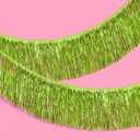 xo, Fetti Party Decorations Lime Green Fringe Banner - 4 ft. | Bachelorette Party Supplies, Birthday Photo Booth, Margarita Bach Decor, Bridal Shower Backdrop