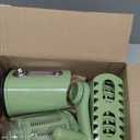 SUSTEAS Rotary Cheese Grater with Handle - Vegetable Shredder with 5 Well-designed Blades & Strong Suction Base,Round Mandoline Slicer & Food Chopper for Kitchen,with Blade Storage Box(Retro Green)