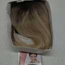 Hair Topper, 18 Inch Long Hair Toppers for Women with Thinning Hair, 360 3D Clip in Blunt Wispy Bangs (Ombre Dark Root to Blonde)
