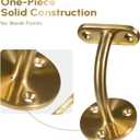 Heavy Duty Gold Handrail Brackets for Indoor Stairs, 304 Stainless Steel Stair Railing Bracket, Wall Mount Banister Brackets for Wood & Metal Stair Railing (4 Pack)