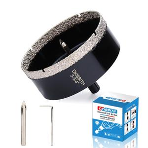 DKIBBITH 3-3/4" Diamond Hole-Saw Bits with Pilot Drill Bit - 3-3/4" Diamond Tipped Tile Hole Saws with Guiding Bit for Porcelain Tile Ceramic Pottery Granite Stone Glass Bottles 95mm.