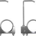 Exhaust Clamp with Hanger fit 3 Inch Universal Exhaust Pipe Rear Muffler Hanger Exhaust for Car Truck Exhaust Pipe (2PCS)