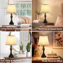 Seealle Touch Lamps for Nightstand - Bedside Lamps Set of 2, 3 Way Dimmable, USB C+A for Bedroom & End Tables (Beige&Black)