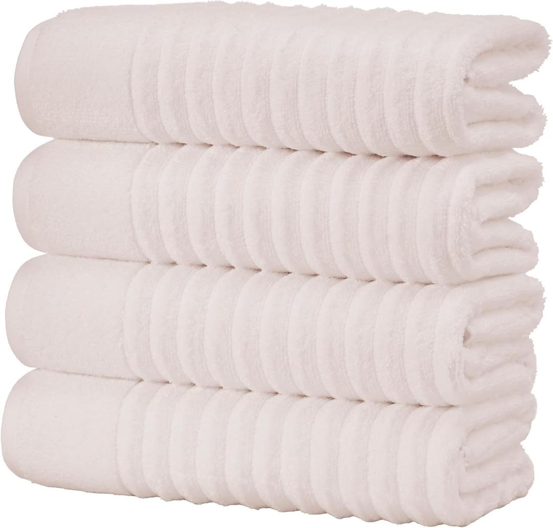 Great Bay Home Blush Bath Towels - Luxury 100% Cotton 4 Pack 54x27 Bath Towel Set - Absorbent & Quick-Dry Towels for Bathroom - Zero-Twist, Combed Cotton (Blush)