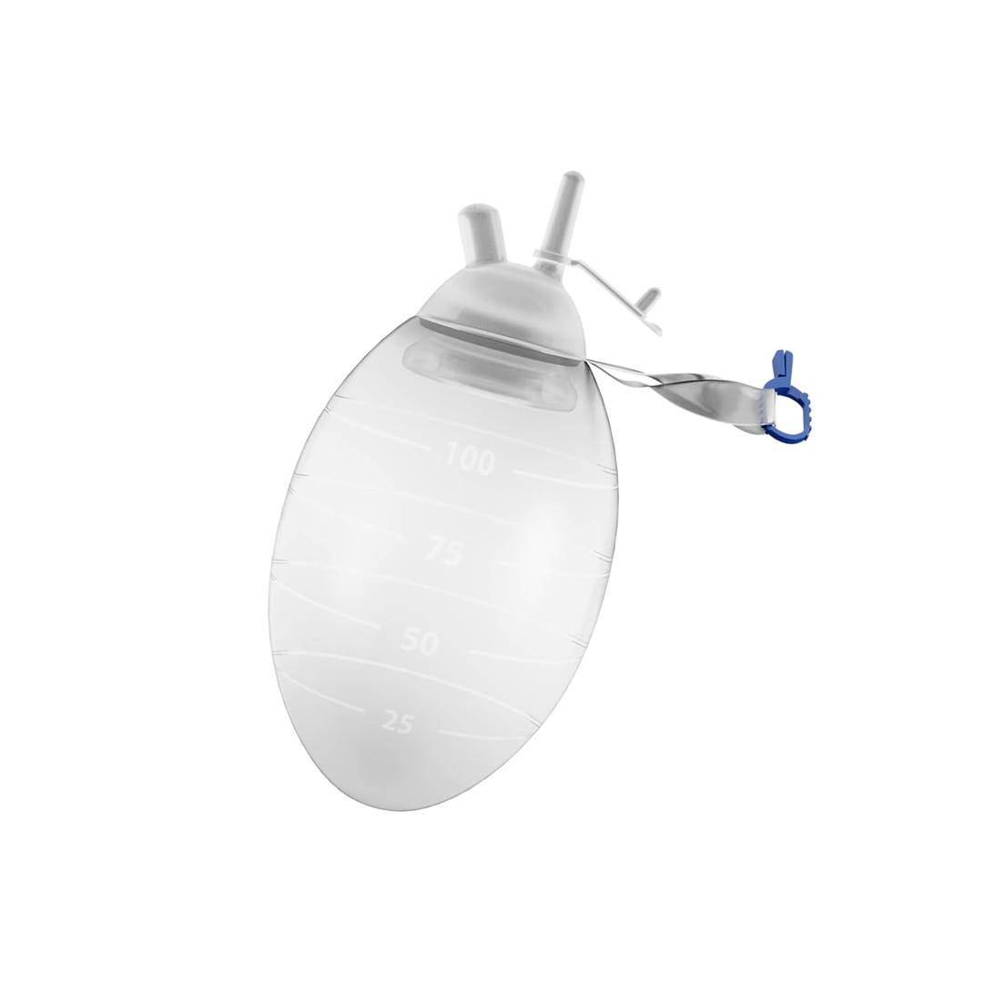 AMZ Wound Drainage Bulb 100 ML. Oval Shape Silicone Bulb Evacuator Medical Suction. Surgical Drainage Bulb. Needle-Free Wound Drainage Reservoir for Closed Wound. Jackson Pratt Drain Bulb