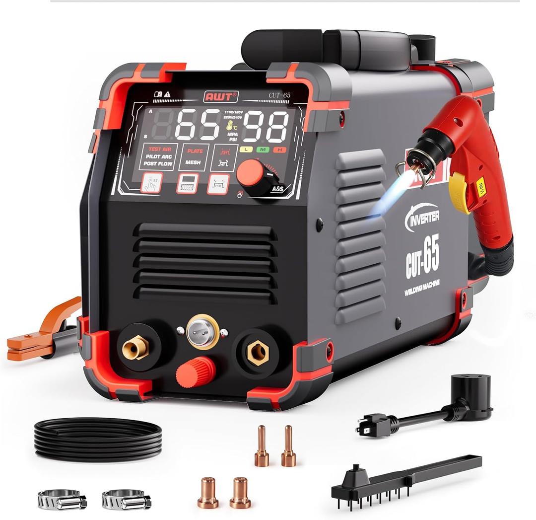 AWT Plasma Cutter,Non-Touch Pilot Arc Cutter Machine 65Amps Max Cut 1"Plate