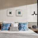 Huji Blue Agate Slice Shadow Box Wall Décor (2 Piece Set), 11.8h X 11.8w X 2d