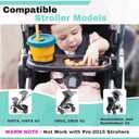 Snack Tray Fits for UPPAbaby Vista/Vista V2/Vista V3/Cruz/Cruz V2/ RumbleSeat/RumbleSeat V2, Stroller Tray with Cup Holder & Recessed Bowl, Dishwasher Safe, Quick Attachment, Folds with Stroller, Grey