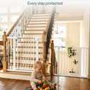 Babelio 26-40" Wide Baby Gate for Stairs & Doorways, 3 Ways Locking System with Auto-Close, Pressure Mounted No Drilling, Easy Install for Stairs, Hallway, Kitchen, Indoor Use, White (2 Pack)