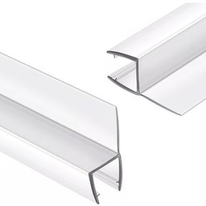 2 Pack Frameless Shower Door Side Seal Strip, 3/ 8" X 78" Shower Glass Door Side Seal Strip Suitable for 3/ 8 Inch (10mm) Glass Door Seal