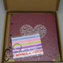 Photo Album and DIY Scrapbook, 10x10 inch 50 Pages Double Sided, Vintage Hardcover Three-Ring Binder Picture Booth Albums with 6 Colors 408pcs Self Adhesive Photos Corners for Memory Keep (Red)