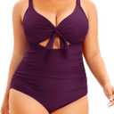 Aqua Eve Plus Size One Piece Swimsuit for Women Tummy Control Bathing Suit Cutout Swimwear (XXL)
