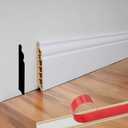 Wall Baseboard Molding Trim,8-Pack of 48 x 3.27 Inch,Peel and Stick High Impact Finish Molding Panel Skirting Board for Home Decor,32 Feet (White 2)