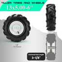 13x5.00-6" Tiller Tires and Wheels, (2-Pack 1" Axle Bore, 3-1/8" Centered Hub) 13x5.00-6" Tiller Tires Replacement for Craftsman & Troy-Bilt Garden Tractors, Tillers & Trenchers