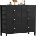 BOLUO Black Dresser for Bedroom 6 Drawer Dressers & Chests of Drawers Small Fabric Dresser Storage for Closet Modern (11.8"D x 31.5"W x 28.7"H (6 Drawers))