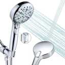 Hand Held Shower Head with 79 Inches Extra Long Hose,7 Modes Detachable Shower Wand with ON OFF Switch,High Pressure Handheld Shower Head with Built in Shower Sprayer,Shower Brackect,Chrome