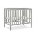 Dream On Me Edgewood 4-in-1 Convertible Mini Baby Crib in Cool Grey GreenGuard Gold & BSA, Non-Toxic, Compact 402533 Design, Converts to Mini Daybed & Twin Bed (Rails to Buy) 1 Mattress Pad
