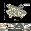 Mi Bautizo Neon Sign for Wall Decor Christening Light Up Led Sign 24 inch