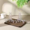 65 Pieces Clear Plastic Photo Display Stand Plate Stands for Display Picture Frame Easel Holder 5in Foldable Plate Picture Holders Desk Name Plates Holder for Weddings, Parties, Home Decoration