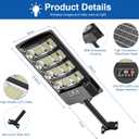 Solar Street Lights Outdoor Waterproof , 6500K 320 Angle Flood light,5730 LED Solar Parking Light with Motion Sensor and Remote Control for Outdoor, Streets, Courtyards, Parking Garages,4 Pack