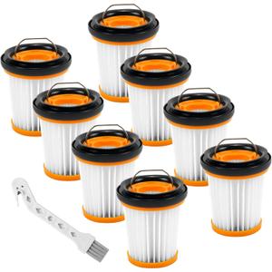 ATXKXE WV201 Filter Fit for Shark Wandvac ION W1 S87 Cordless Handheld Vacuum WV200, WV201, WV205, WV220, Compare to Part # XHFWV200, 8 Pack Filters and 1 Clean Brush