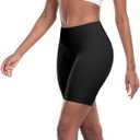 CHRLEISURE High Waisted Spandex Biker Shorts, Workout Booty Soft Yoga Shorts for Women (Black, M)