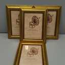 4x6 Picture Frame with Real Glass, 4 set Ornate Vintage Picture Frames for Wall or Tabletop Display, Gold 4 x 6 Frame for Wall home best gift