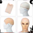 Fumwase 4PCS Bald Caps Halloween Makeup Latex Wig Hat Costume Accessories for Women Men (Beige)