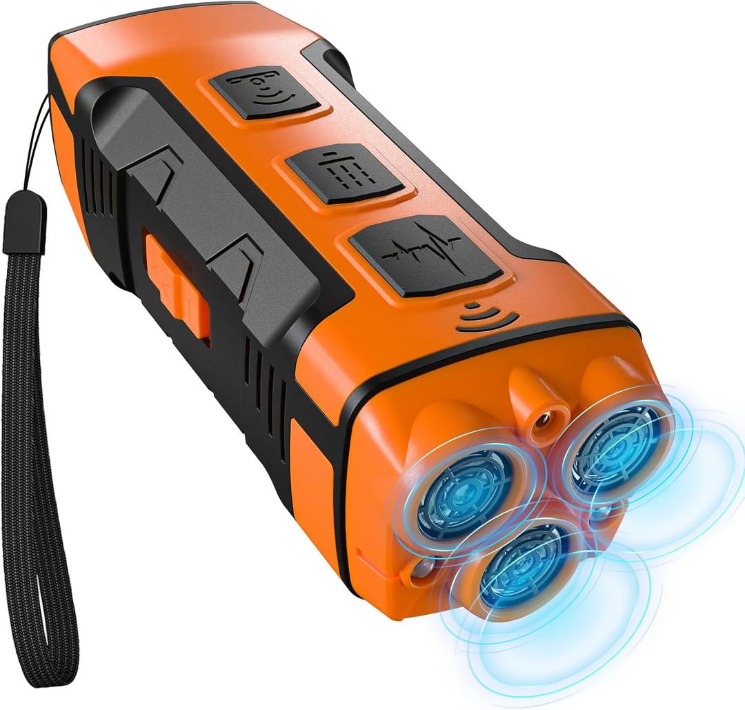 Dog Bark Deterrent Devices, Ultrasonic Anti-Barking Devices with 3X Sonic Emitters, Up to 35FT Long Range & Portable Rechargeable Bark Control Safe for Dogs Training - Indoor & Outdoor