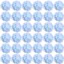 FagusHome Silk Hydrangea Heads 36 Pcs Artificial Flowers Heads and 3 Dozens Stems Fake Hydrangea Flowers with Stems for Home Wedding Decor (Light Blue)
