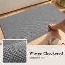 YIHOUSE Thin Bath Mat Grey Bathroom Rugs Sets 2 Pieces, Non Slip Absorbent Mats Quick Dry, Woven Rugs Washable, Tapetes para Bao for Bathroom Toliet,Bathtub(17"x24"+17"x32")