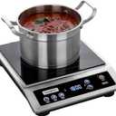 ChangBERT Induction Cooktop, Commercial Grade Portable Cooker, Large 8 Heating Coil, Premium Stainless Steel Countertop Burner with NSF Certified, 10 Hours Timer Powerful 1800W Professional Hot Plate