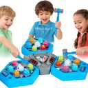 3-Player Whack Game Toy Mole with Lights & Sounds, 3Modes&7Speed Levels, LED Scoreboard, Interactive Hammer Toy, Educational Pounding Game for Kids Ages 3-10, Gifts for Boys & Girls