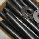 MUZIK 4 Pack Industrial Pipe Table Leg Set, Iron Base Legs for Coffee & End Tables, Desks, Nightstand - Custom Vintage Tables and Furniture Decorations (22 1 inch), Black