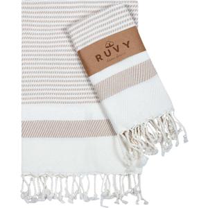 Ruvy Home Basics Turkish Hand Towels for Bathroom Set of 2 | 18"x40", Cotton | Decorative Towel for Bathroom, Kitchen, Dishcloth, Tea, Yoga, Face, Gym - Beige (Modern - 2 Pack)