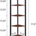 MNEETRUNG 71" Corner Shelf,6 Tier Industrial Corner Bookshelf, Freestanding Shelf Stand for Small Space,Home Office,Living Room,Bedroom,Brown