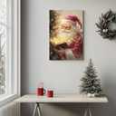GSPQAZ Santa Claus Reading Christmas Wall Art - Magical Holiday Canvas Print for Festive Vintage Decor 16x24inch-Unframed (5)