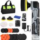 WORKPRO Cordless Mini Buffer Polisher, 12V Buffer Polisher for Car Detailing, 5 Variable Speed Up to 3000RPM, Compact Cordless Polisher Kit for Waxing, DIY Projects, Furniture Polishing