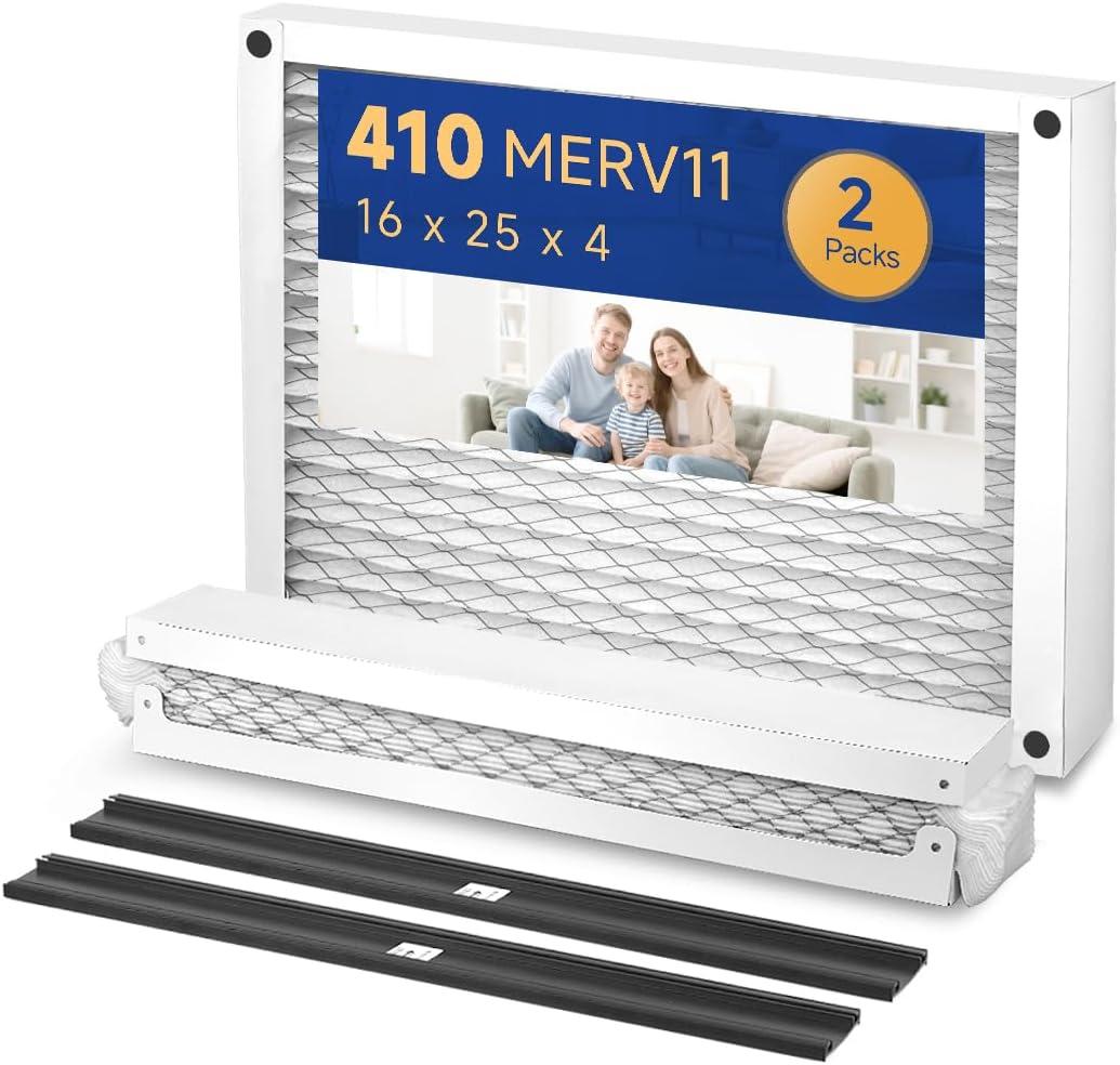 410 MERV 11 Air Filter 16x25x4 for AirPurifiers Model 1410, 1610, 2140, 2400, 2410, 2416, 3410, 4400, or Space-Gard 2400 with Upgrade Kit 1413 Pleated HVAC AC Furnace Filter Replacement 2 Packs