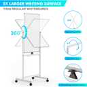 Rolling Whiteboard, 40" x 24" Magnetic Mobile White Board, Double Sided Dry Erase Board with Stand, Standing Whiteboard Easel on Wheels for Home School, Office and Classroom