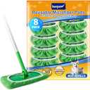 KEEPOW Reusable Mop Pads Compatible with Swiffer Sweeper Mop, Dry Sweeping Cloths for Swiffer Pads, 8 Pack Washable Microfiber Wet Mopping Cloth Refills for Surface/Hardwood Floor Cleaning