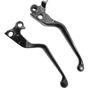 2 Pcs 43040 Black Brake Lever Hand Lever and Clutch Lever, Replacement for Harley Davidson Sportster 883 1200 1996-2003, Replacement for Softail 1996-2014 Fat Boy 1996-2010