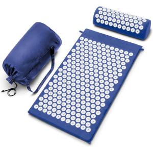 Sivan Health and Fitness Acupressure Mat and Pillow Set - Grounding Mat for Stress, Back & Neck Pain - Acupuncture Point Massage Mat for Muscle Relaxation, Sciatica, & Meditation - Includes Carry Bag