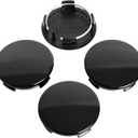 KitsPro 2.25Inch 57MM Wheel Center Caps for Tesla Model S Model X Model Y Model 3 Rivian R1T Rim Hub Caps 6005879 00 A, Pack of 4 (Gloss Black, Outer 57MM, Inner 50MM)